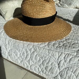 Brixton Tan Straw Hat with Black Band